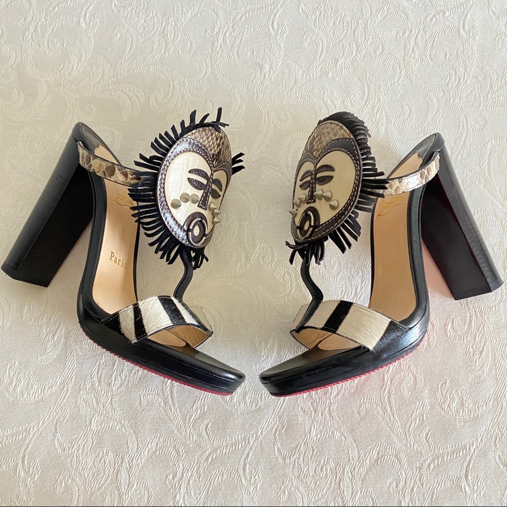 Christian louboutin Python Kimpa Mask Cuff Python Slide Sandals - Picture 2 of 9